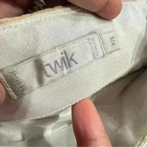 TWIK by SIMONS GOLDEN SHINNY FESTIVE MINI SKIRT  SIDE ZIPPER SIZE S - Picture 7 of 9